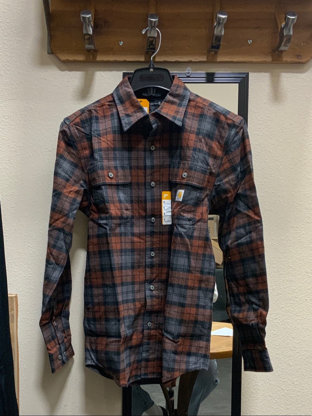 Men's Carhartt Plaid Long-Sleeve Shirt - Brown/Black